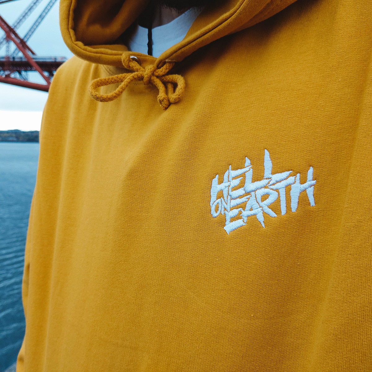 Embroidered Mustard Hoodie